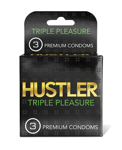 Hustler Triple Pleasure Premium Condoms - Pack of 3 - LUST Depot