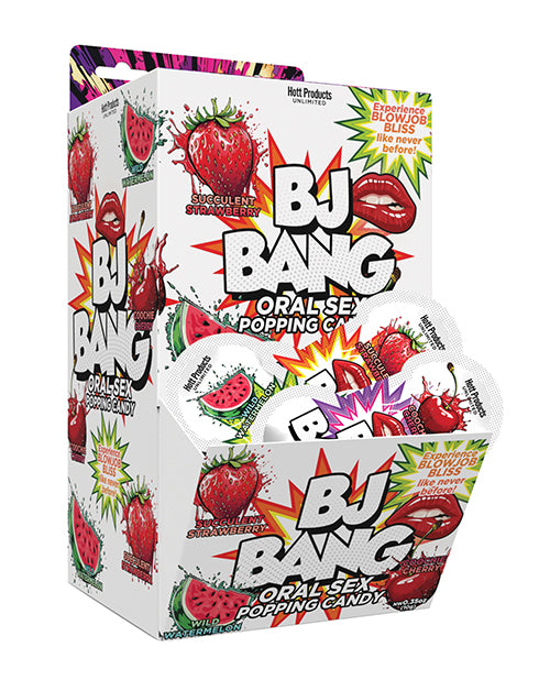 BJ Bang Oral Sex Popping Candy Display - 3 Assorted Flavors, Display of 72 pcs - LUST Depot