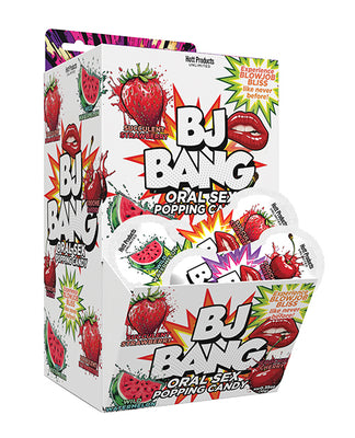 BJ Bang Oral Sex Popping Candy Display - 3 Assorted Flavors, Display of 72 pcs