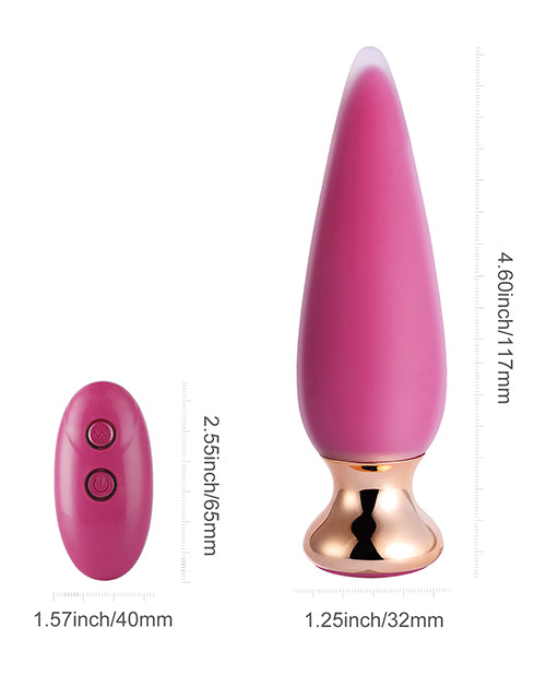 Doro Pretty Vibrating Anal Plug With Remote Control - Pink - LUST Depot