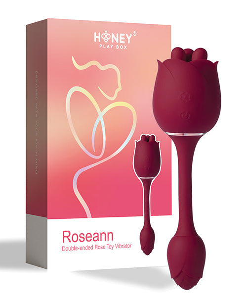 Roseann Double Ended Rose Toy Vibrator - Red - LUST Depot