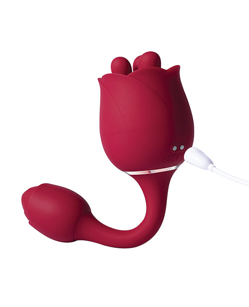 Roseann Double Ended Rose Toy Vibrator - Red - LUST Depot