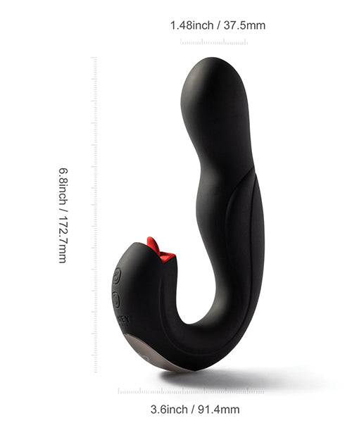 Joi Pro Rotating Head G-spot Vibrator & Clit Licker W/remote - Black - LUST Depot