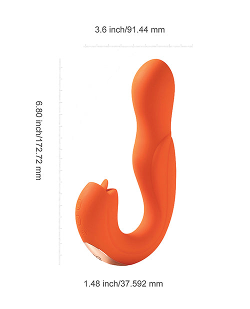 Joi Pro Rotating Head G-spot Vibrator & Clit Licker W/remote - Orange - LUST Depot