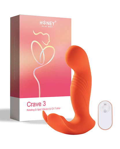 Crave 3 G-spot Vibrator With Rotating Massage Head & Clit Tickler - Orange - LUST Depot