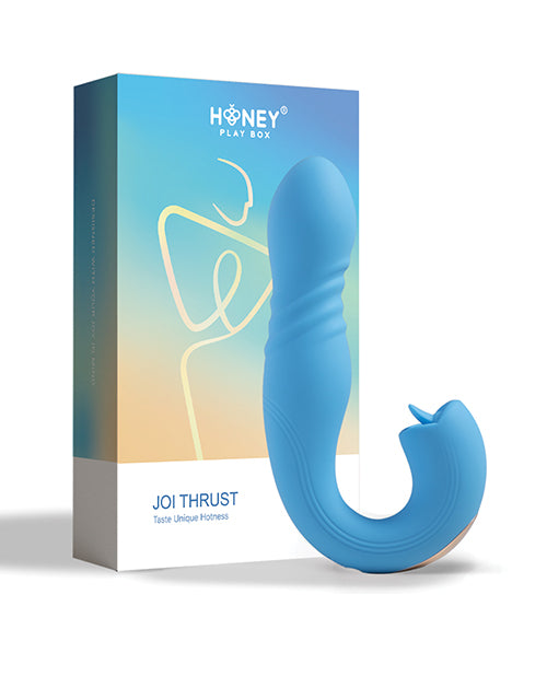 Joi App Controlled Thrusting G-spot Vibrator & Clit Licker - Blue - LUST Depot