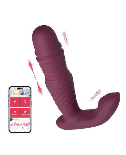 Ryder App-controlled Thrusting G-spot & Clit Vibrator - Rosy Red - LUST Depot