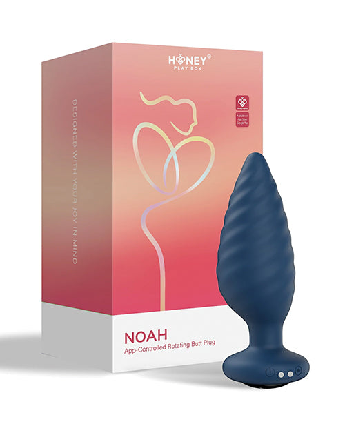 Noah App-Controlled Rotating Butt Plug - Navy Blue