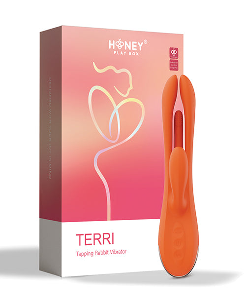 Terri App Controlled Kinky Finger Tapping Rabbit Vibrator - Orange