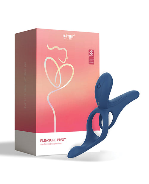 Pleasure Pivot App-Controlled Couples Vibrators - Navy Blue