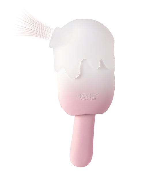 Bite Me Sucking, Tapping & Vibrating Cream Pop Stimulator - Pink/White - LUST Depot