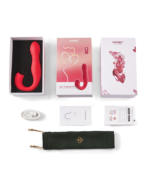 Joi Thrust 2 Thrusting G-Spot Vibrator & Clit Licker - Red