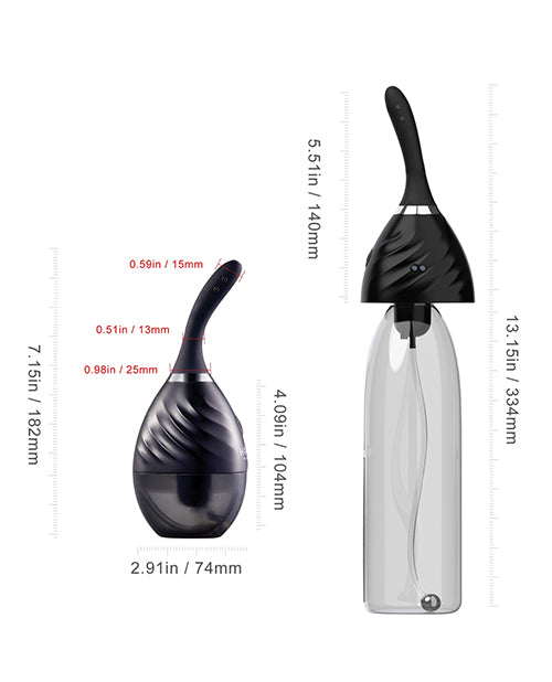 Bulby Auto Spray Anal Douche System - Black - LUST Depot