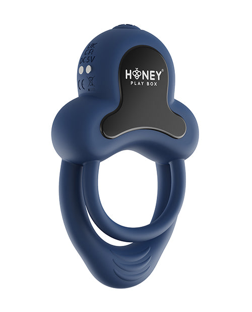 Anello Vibrating Double Cock Ring w/Clitoral Stimulator - Blue - LUST Depot