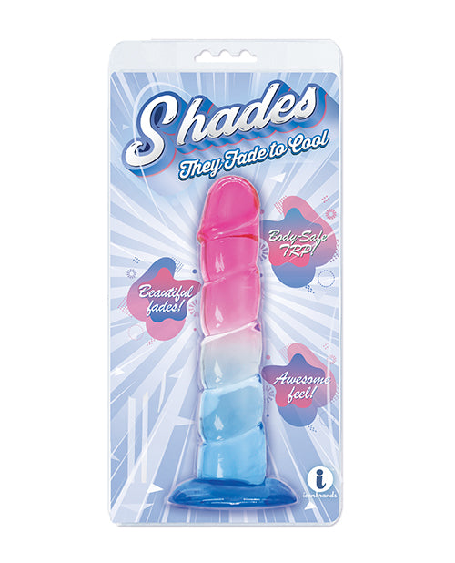 Shades Jelly Swirl TPR Gradient Dong Small - Pink/Blue - LUST Depot