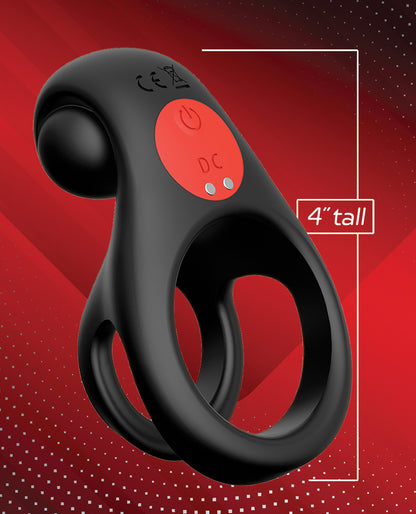 Massive Red Dot Cock Ring V2 - Black