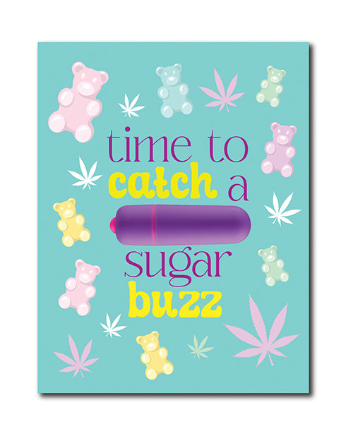 420 Foreplay Sugar Buzz Greeting Card w/Rock Candy Vibrator & Fresh Vibes Towelettes - LUST Depot