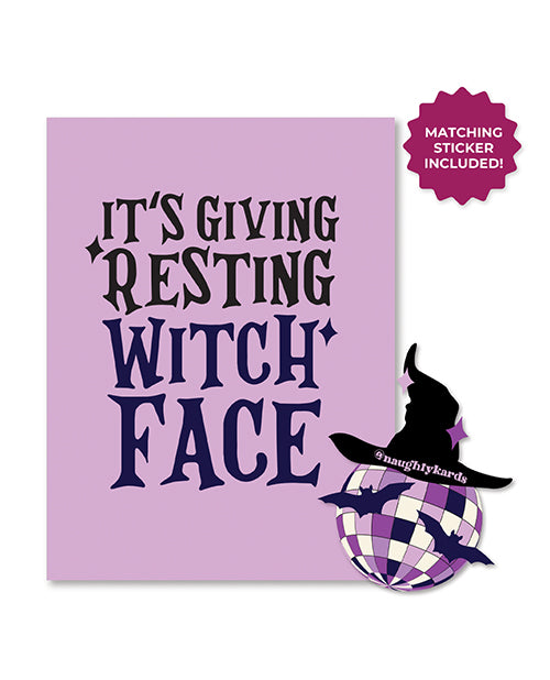 Halloween Witch Face Greeting Card w/Sticker - LUST Depot