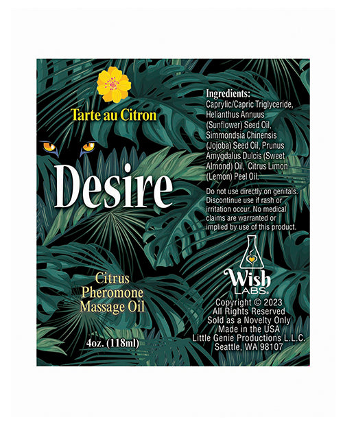 Desire Pheromone Massage Oil - 4 Oz Citrus - LUST Depot