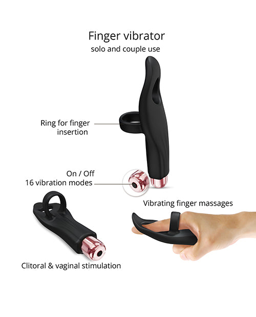 Love to Love Tickle Me Finger Vibe - Black Onyx - LUST Depot