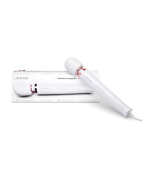 Le Wand Powerful Plug-In Vibrating Massager - White - LUST Depot