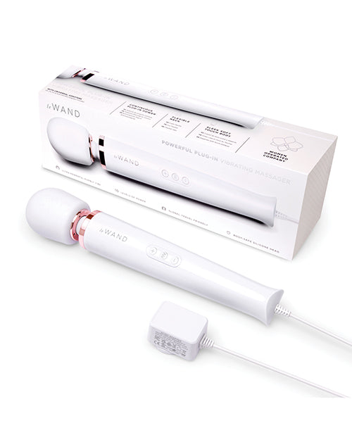 Le Wand Powerful Plug-In Vibrating Massager - White - LUST Depot