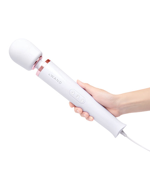 Le Wand Powerful Plug-In Vibrating Massager - White - LUST Depot