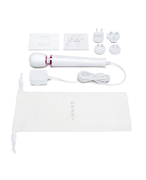 Le Wand Powerful Petite Rechargeable Vibrating Massager - White - LUST Depot