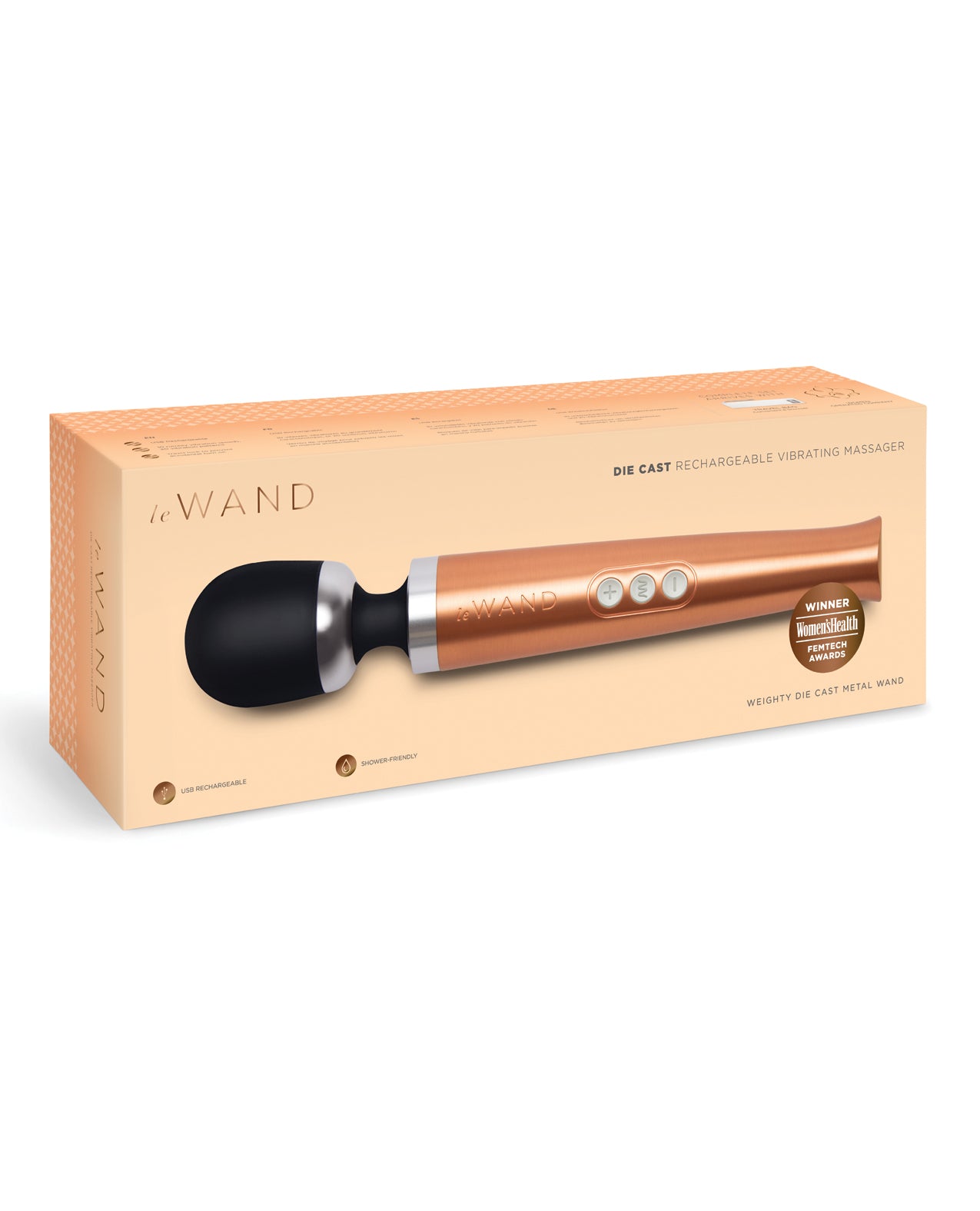 Le Wand Die Cast Rechargeable Massager - Rose Gold