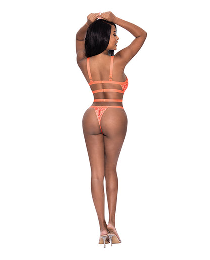 Rude Awakening Strappy Teddy Orange L/xl - LUST Depot