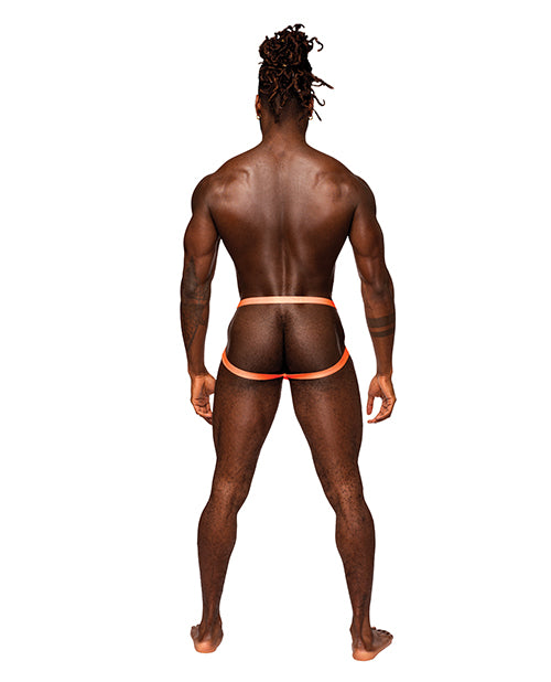 Rude Awakening Mesh Ring Jock Neon Orange S/m - LUST Depot