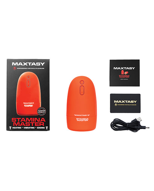 Maxtasy Stamina Master Heat up & Vibrating Stroker - Orange