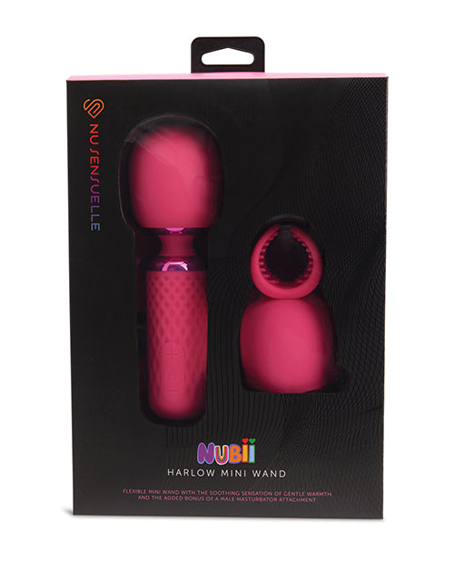 Nu Sensuelle Harlow Mini Wand w/Masturbator Attachment - Pink - LUST Depot