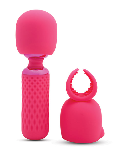 Nu Sensuelle Harlow Mini Wand w/Masturbator Attachment - Pink - LUST Depot