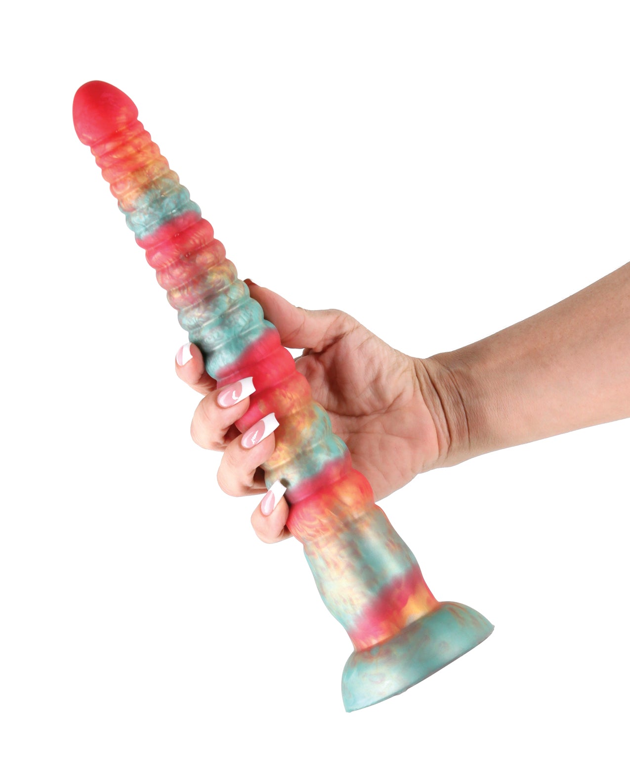 Colours Stacked 12" Dildo - Red/Gold