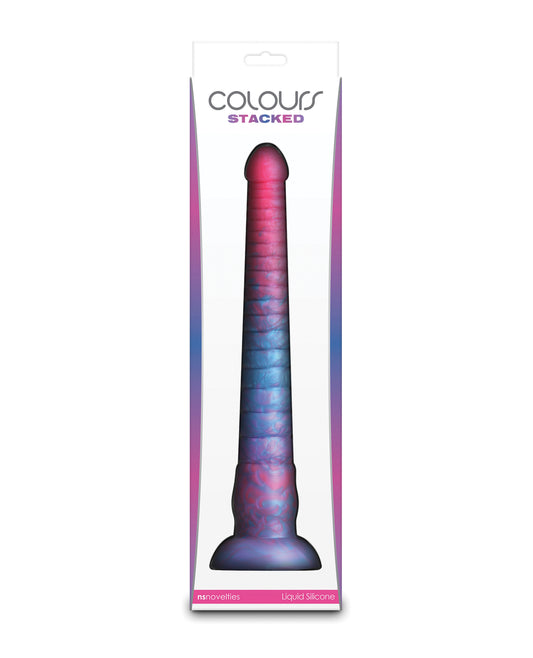 Colours Stacked 12" Dildo - Pink/Blue