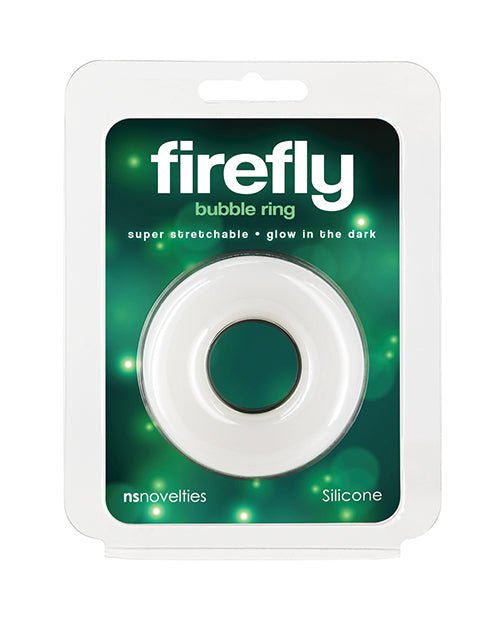 Firefly Glow in the Dark Bubble Cock Ring - Large, White - LUST Depot