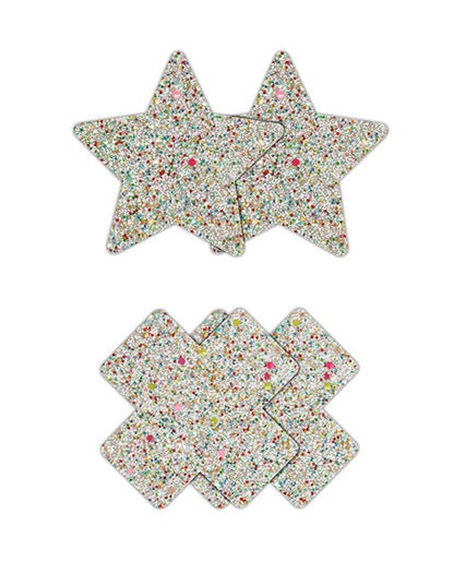 Pretty Pasties Star & Cross Glow In The Dark - 2 Pair - LUST Depot