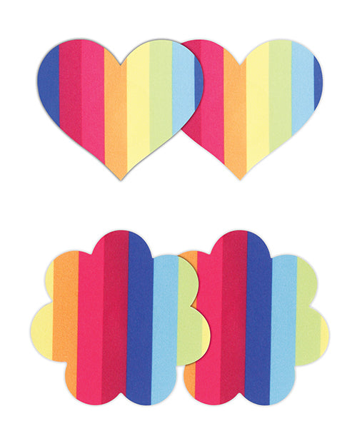 Pretty Pasties Pride Heart & Flower Rainbow - 2 Pair - LUST Depot