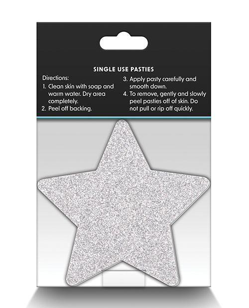 Pretty Pasties Glitter Stars Red/silver - 2 Pair - LUST Depot