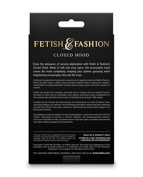 Fetish & Fashion Closed Hood - Black - LUST Depot