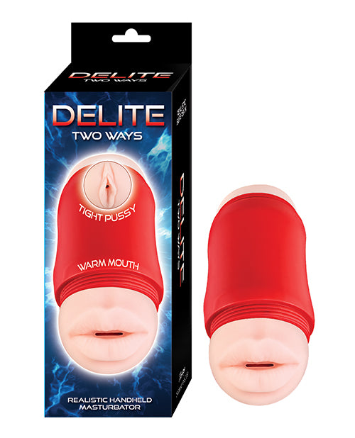 Delite Two Ways Mouth & Vagina Masturbator - White - LUST Depot