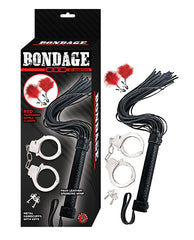 Bondage by Nasstoys Whip & Cuff Set - Red