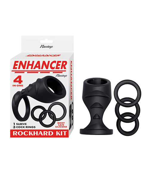 Enhancer Rockhard 4 In One Kit - Black - LUST Depot