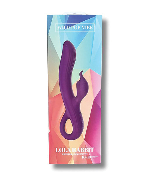 Wild Pop Vibe Lola Rabbit Dual Vibrator - Purple - LUST Depot