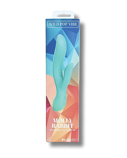 Wild Pop Vibe Molly Rabbit Dual Vibrator - Aqua - LUST Depot