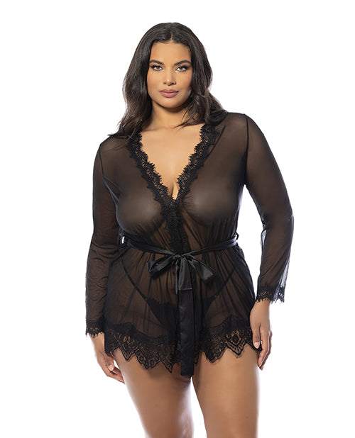 Provence Short Robe - Black 1X/2X - LUST Depot