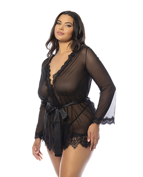 Provence Short Robe - Black 1X/2X - LUST Depot