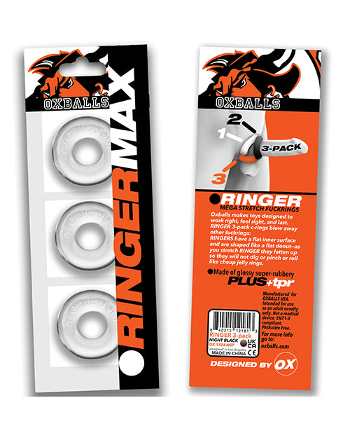 Oxballs Ringer Max 3 Pack Cockrings - Clear - LUST Depot