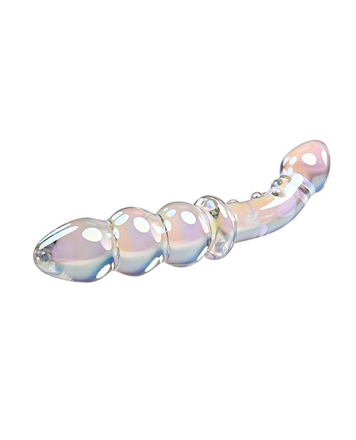 Playboy Pleasure Jewels Double Glass Dildo W/anal Beads - Clear - LUST Depot